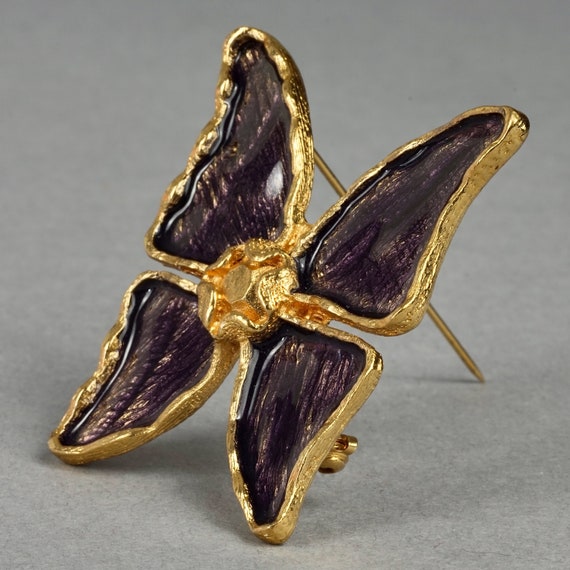 Vintage YVES SAINT LAURENT Ysl Butterfly Enamel Brooch 