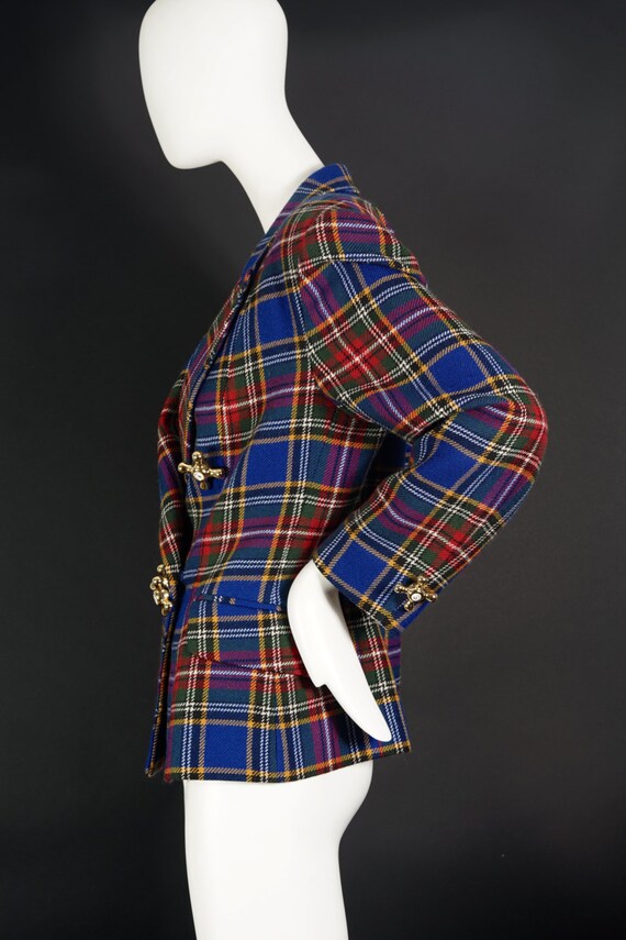 Vintage MOSCHINO Faucet Plaid Tartan Novelty Jacket - Etsy