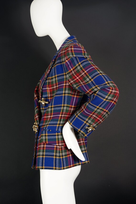 Vintage MOSCHINO Faucet Plaid Tartan Novelty Jack… - image 2