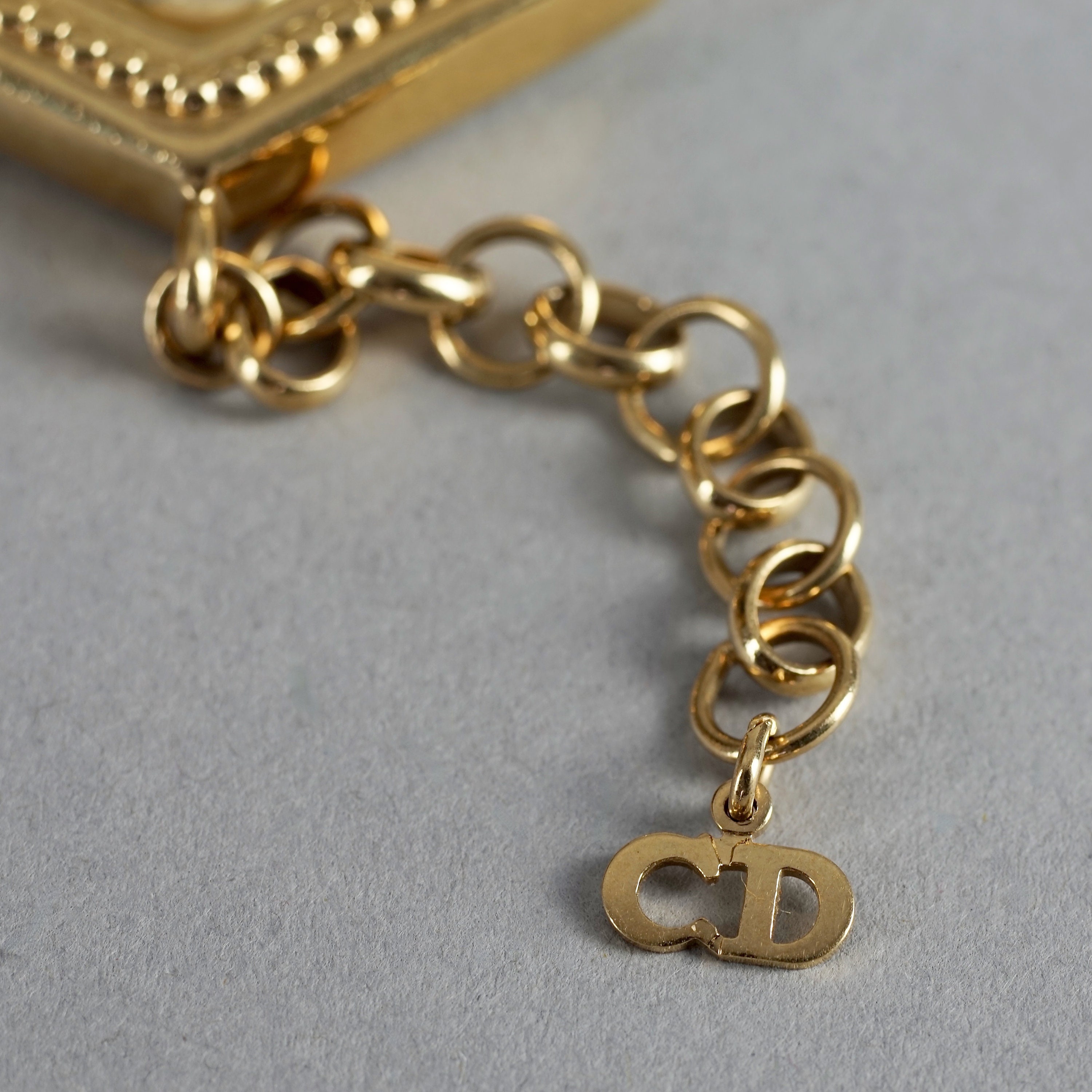 Vintage CHRISTIAN DIOR Logo Insignia Medallion Tiered Pearl