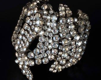 Vintage ROBERT SORRELL Opulent Crystal Cuff Bracelet