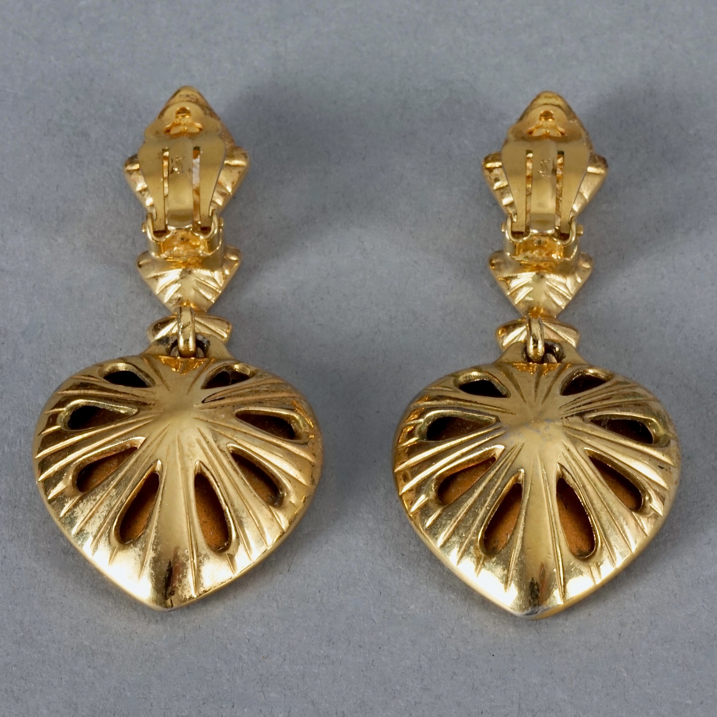 Vintage YVES SAINT LAURENT Ysl Crystal Heart Faceted Vintage YVES SAINT LAURENT Ysl Crystal Heart Faceted