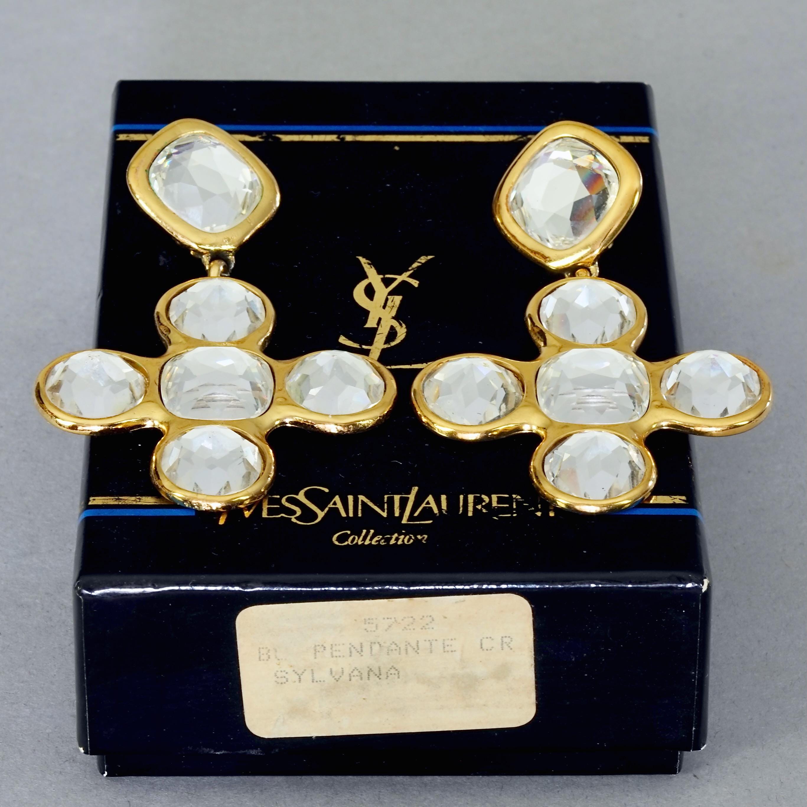Vintage YVES SAINT LAURENT Ysl by Robert Goossens Clear Crystal