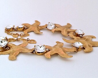 Vintage Massive YSL Yves Saint Laurent Starfish Rhinestone