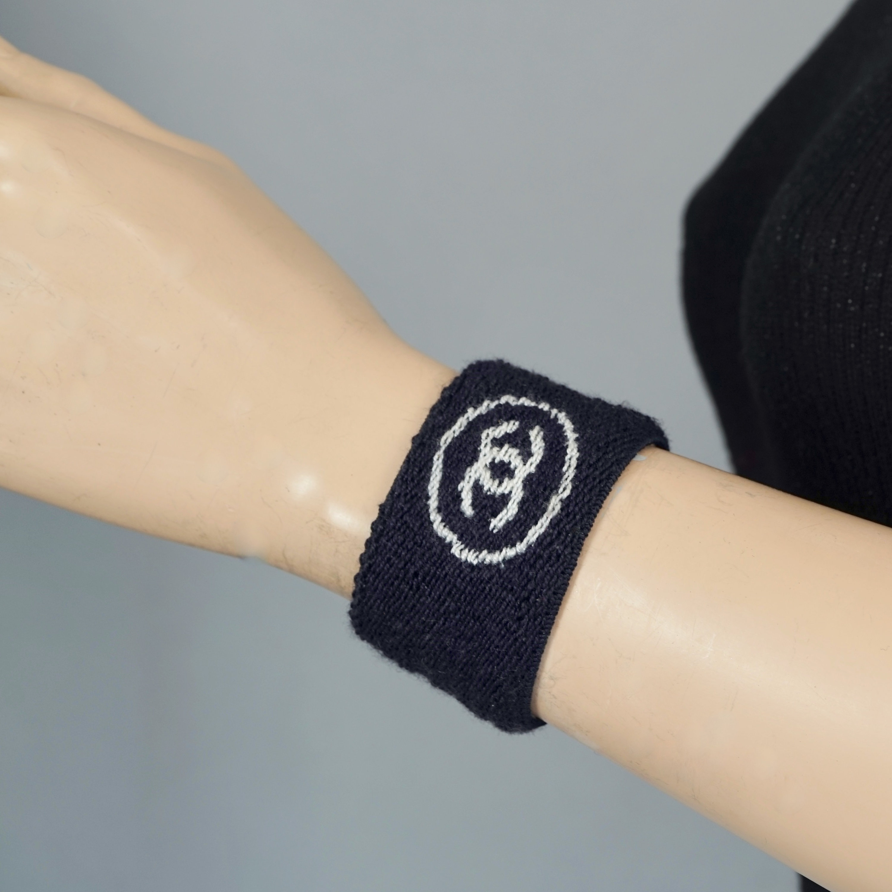 Vintage CHANEL Sports Line Navy Blue Terry Cloth Wristband - Etsy