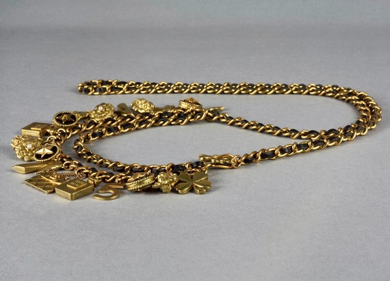 Vintage 1994 CHANEL Lucky Charm Leather Chain Nec… - image 6