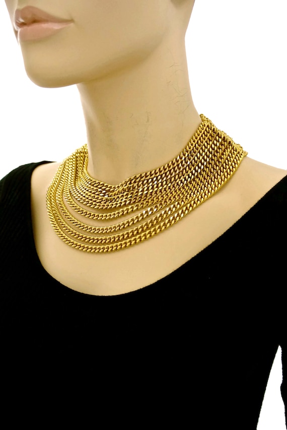 Vintage CHANEL Multi Strand Chain Necklace - image 1