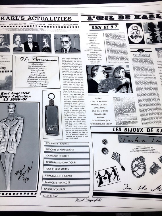Vintage KARL LAGERFELD Newspaper Advertisement Jou