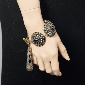 Vintage JEAN PAUL GAULTIER Massive Ethnic Disc Dangling Charm Bracelet