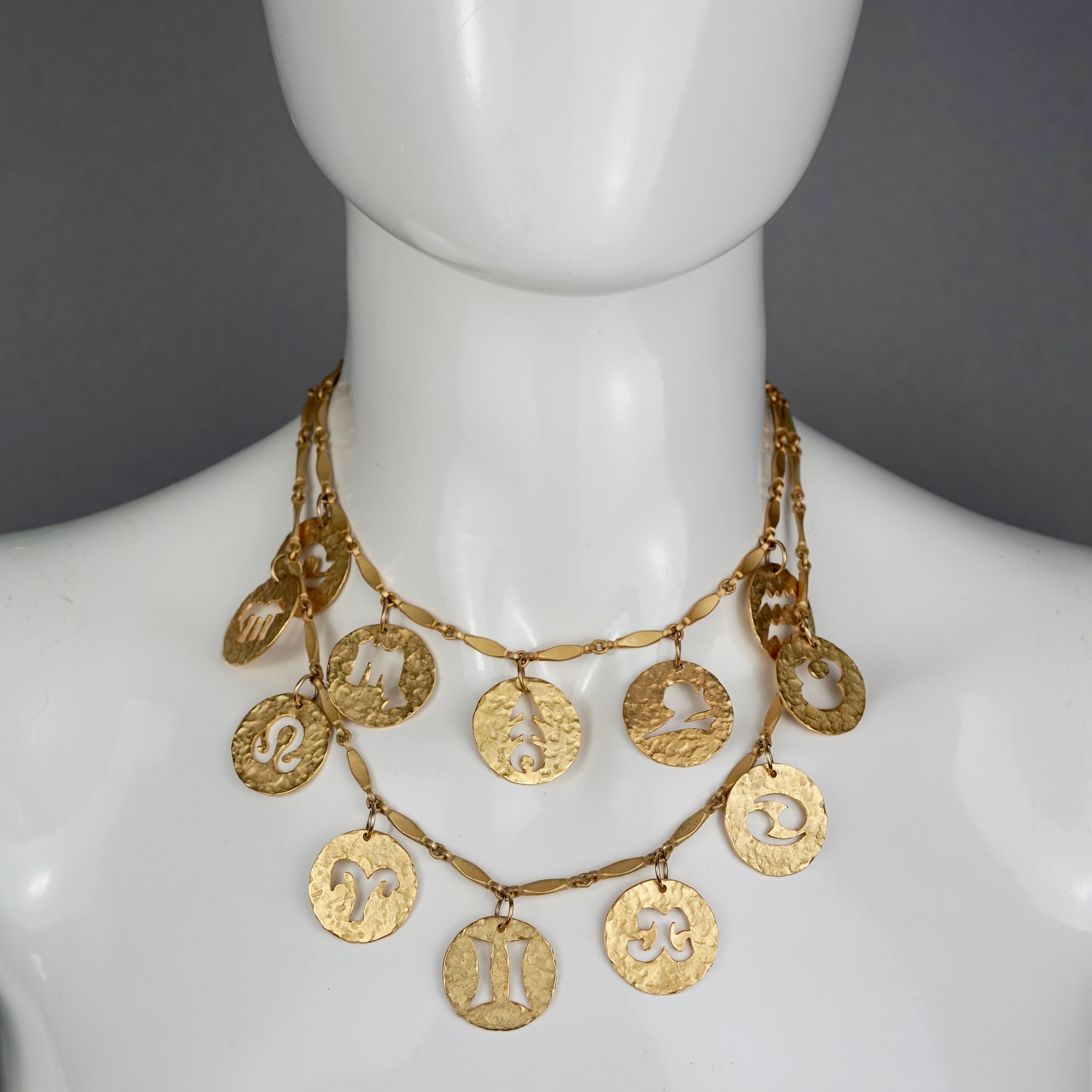 Vintage PACO RABANNE by Georges Desrues Zodiac Discs Layered