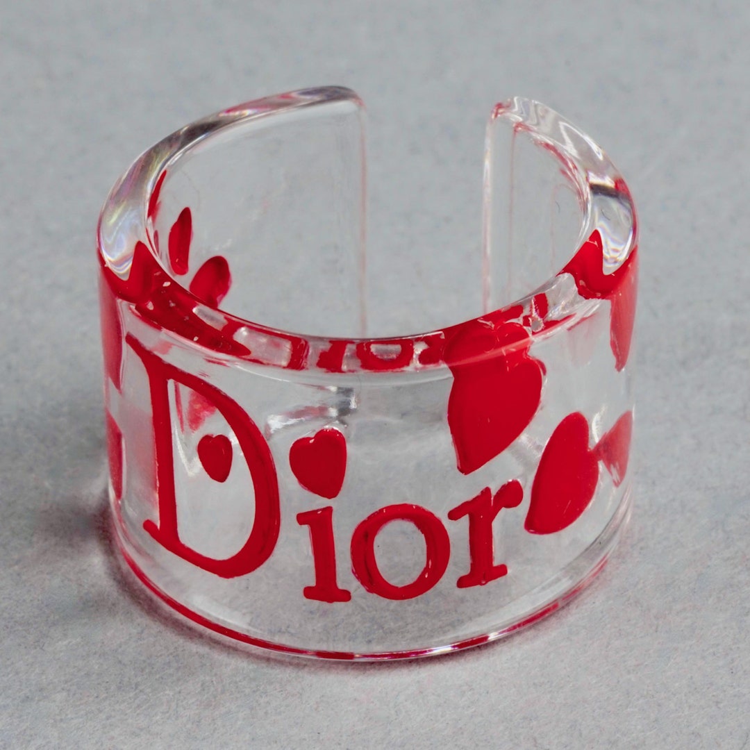 Vintage CHRISTIAN DIOR Red Heart Lucite Ring - Etsy