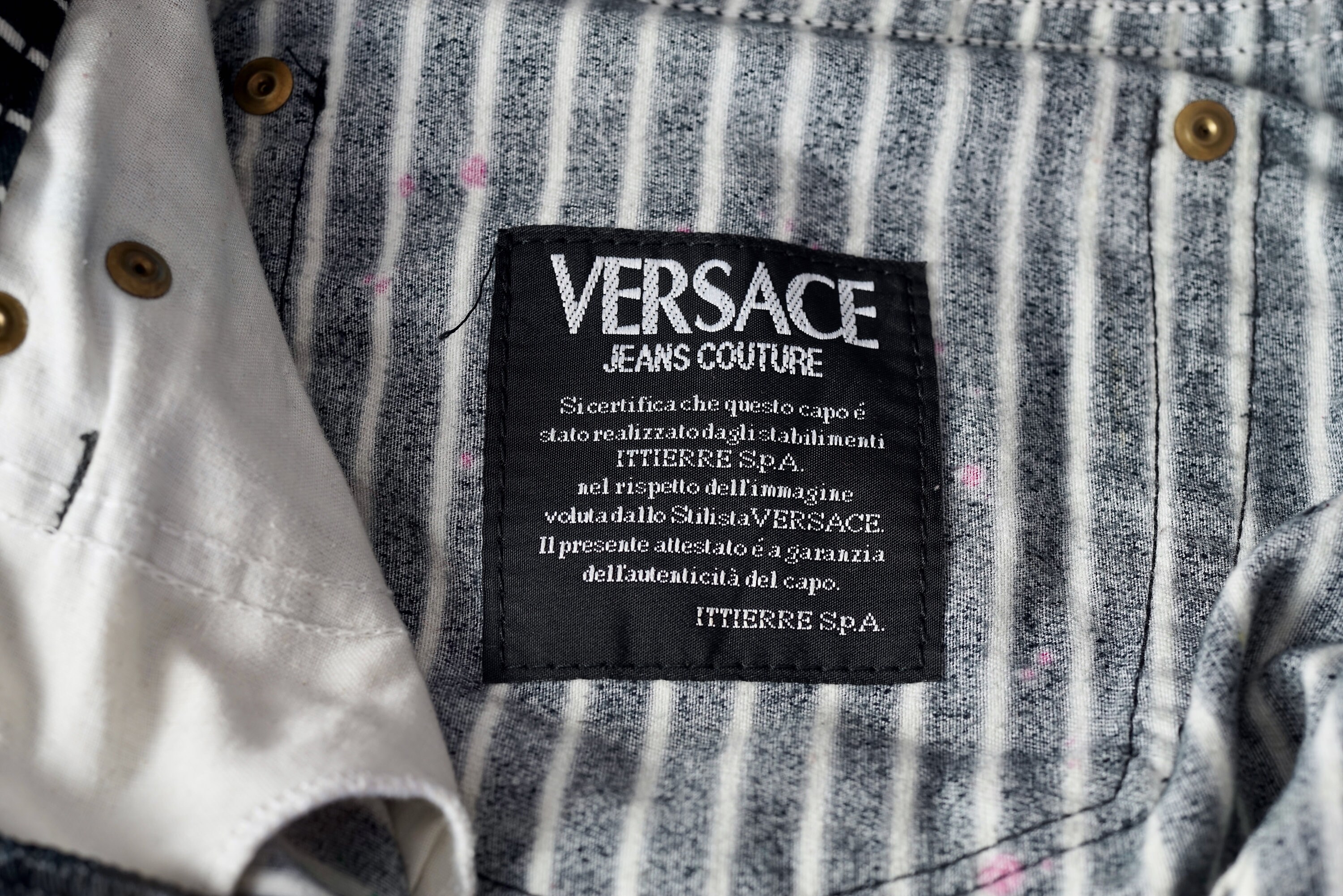 Vintage 1990s VERSACE JEANS COUTURE Pop Art Graffiti Stripe