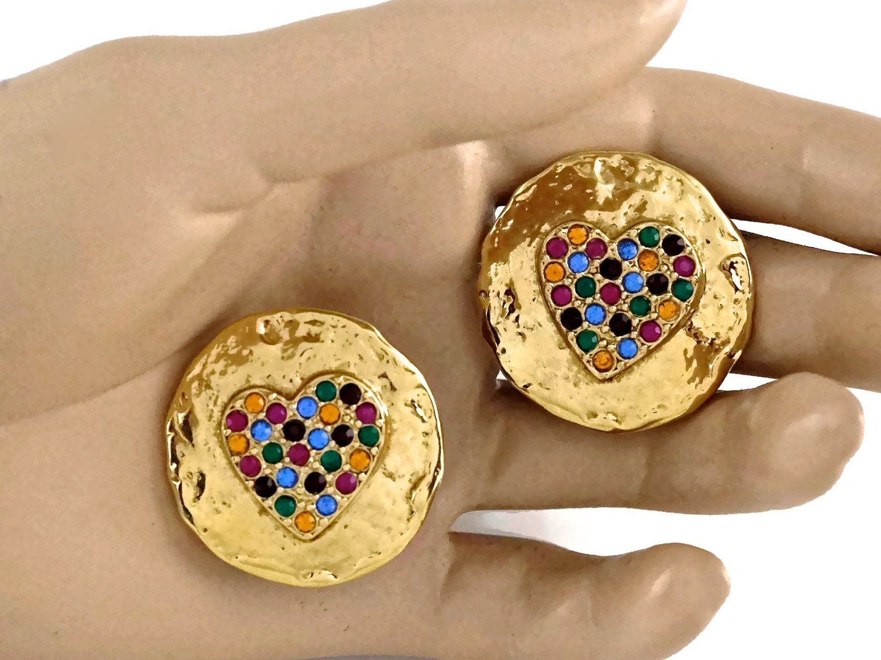 ヴィンテージ イヴ・サンローラン YSL ハート マルチカラー ライン