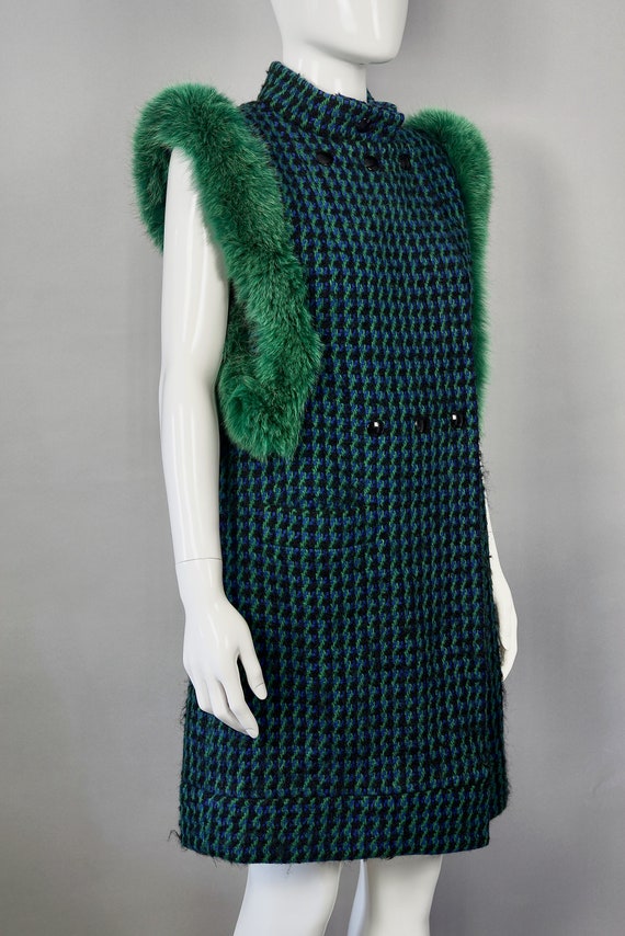 Vintage 1970s PIERRE CARDIN Mod Knitted Fur Vest … - image 4