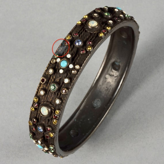 Vintage JEAN PAUL GAULTIER Ethnic Jewelled Rhinestone Bangle Vintage JEAN PAUL GAULTIER Ethnic Jewelled Rhinestone Bangle