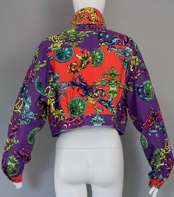 Vintage VERSACE JEANS COUTURE Baroque Print Cropped Jacket - Etsy
