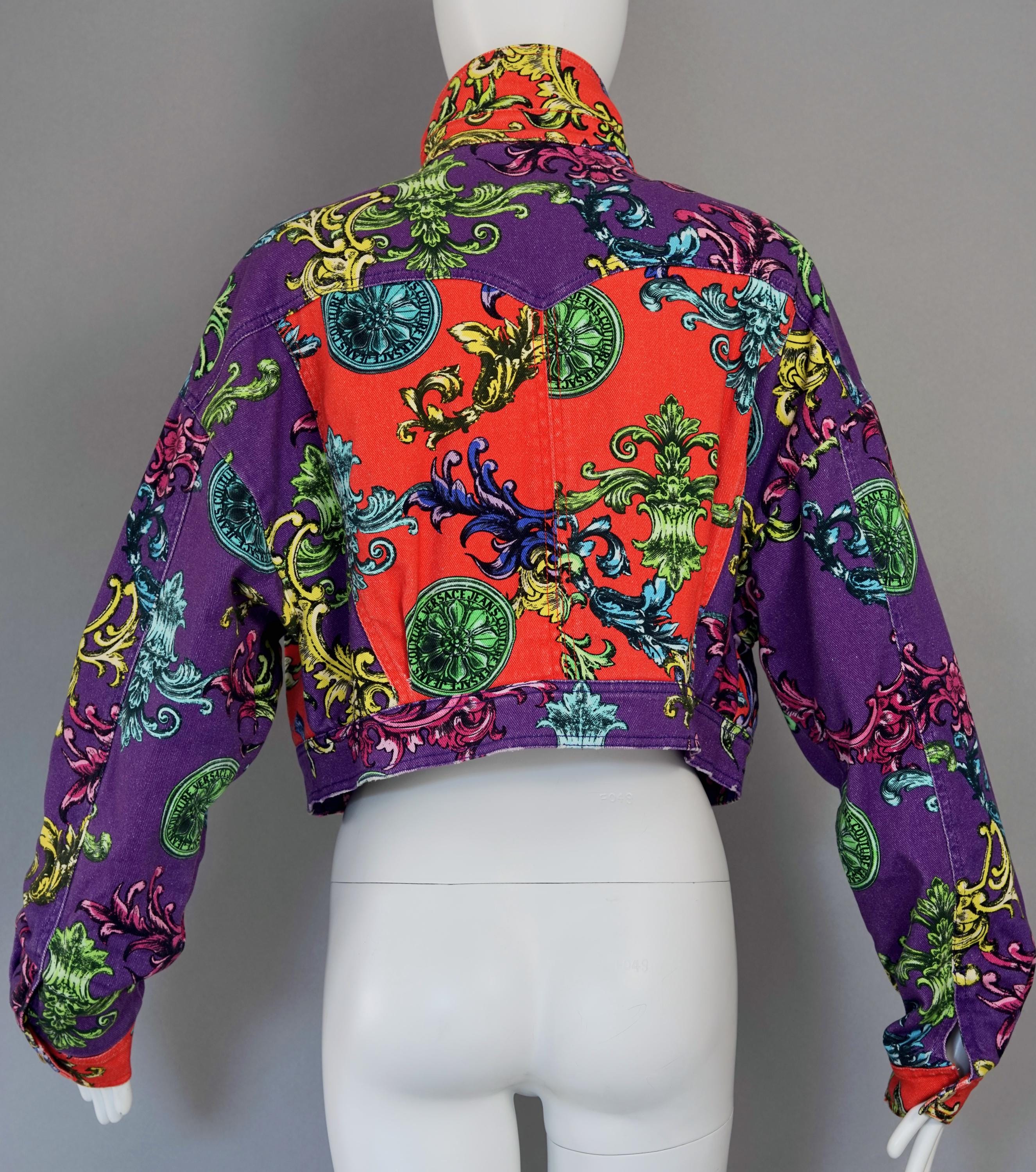 Vintage VERSACE JEANS COUTURE Baroque Print Cropped Jacket - Etsy
