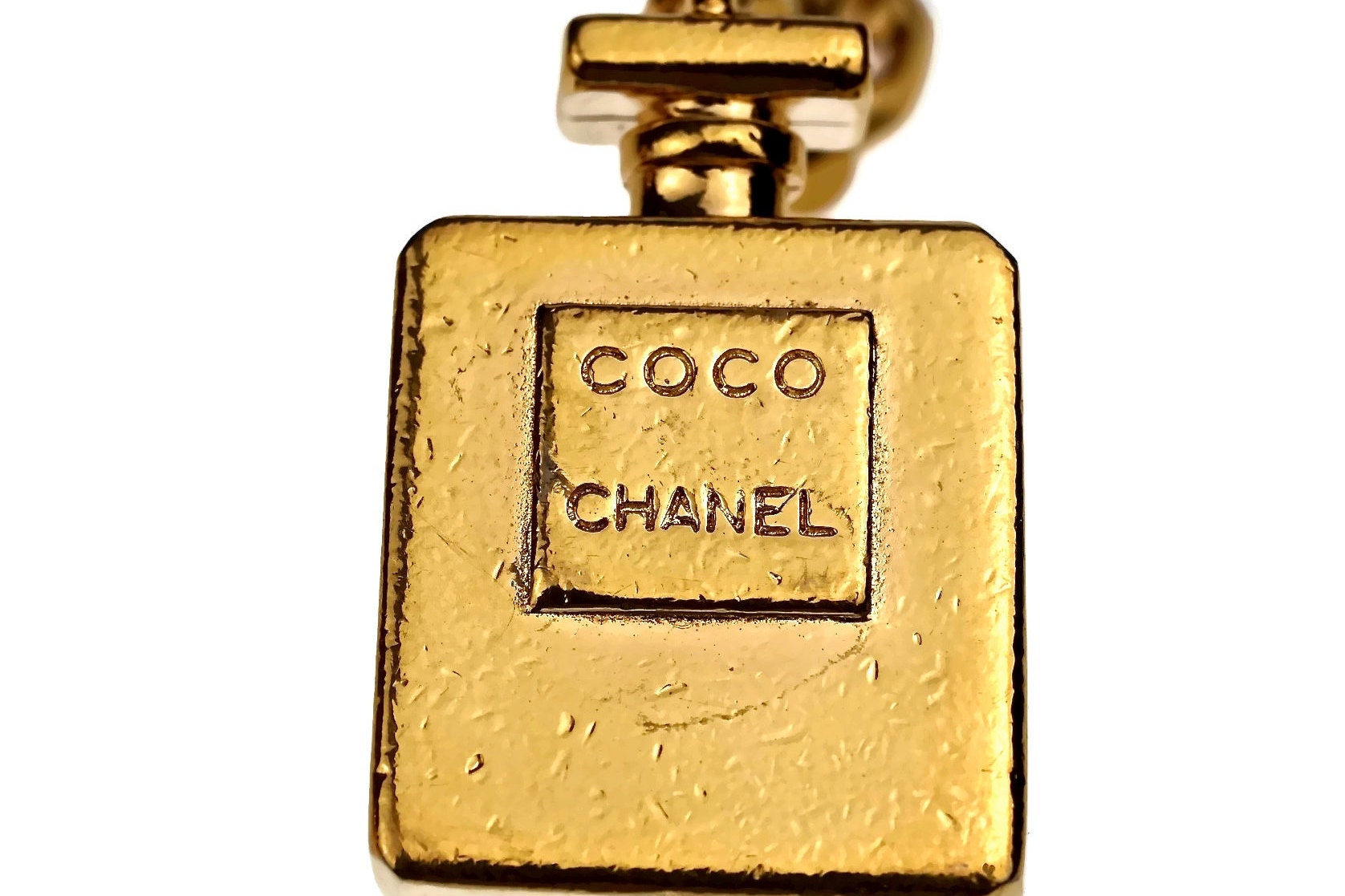 Vintage CHANEL Perfume Bottle Charm Tiered Chain Necklace Belt 