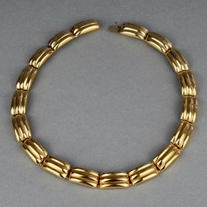 Vintage YVES SAINT LAURENT Ysl Gilt Link Choker Necklace