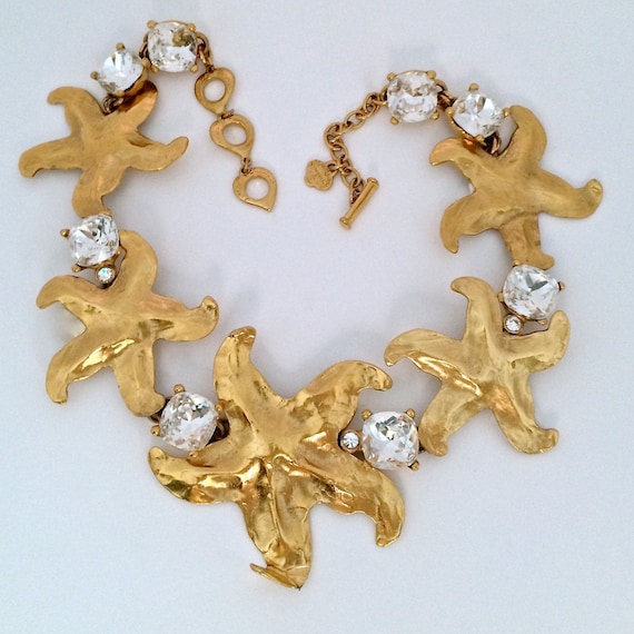 Vintage Massive YSL Yves Saint Laurent Starfish Rhinestone
