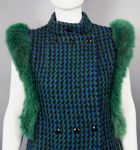 Vintage 1970s PIERRE CARDIN Mod Knitted Fur Vest … - image 8