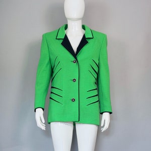 Vintage PIERRE CARDIN Futuristic Green Black Contrast Jacket