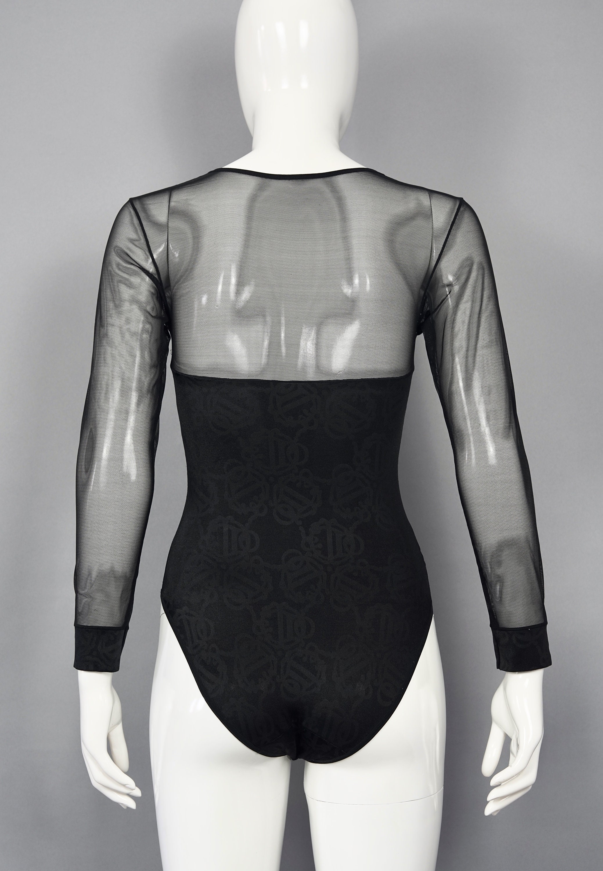 Vintage CHRISTIAN DIOR Insignia Logo Monogram Black Bodysuit - Etsy