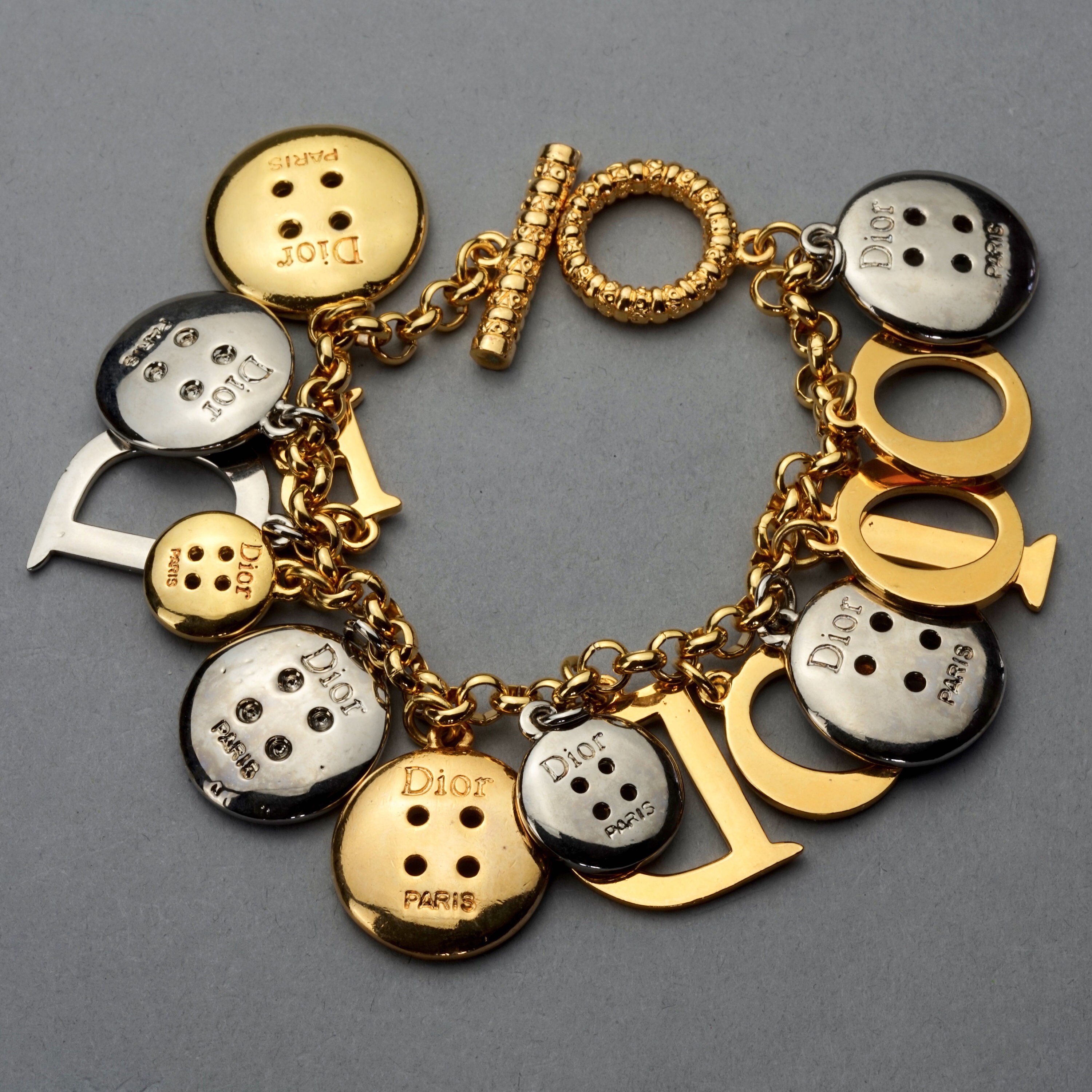 Vintage Iconic CHRISTIAN DIOR Letters and Buttons Charm