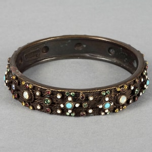 Vintage JEAN PAUL GAULTIER Ethnic Jewelled Rhinestone Bangle Bracelet