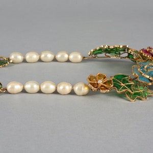 CHANEL MAISON GRIPOIX Fleurs en verre coulé et perles baroques Collier Choker image 5