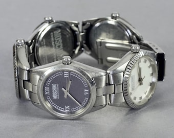 Vintage MOSCHINO "Don't Be Too Late" Multi-Face Watch