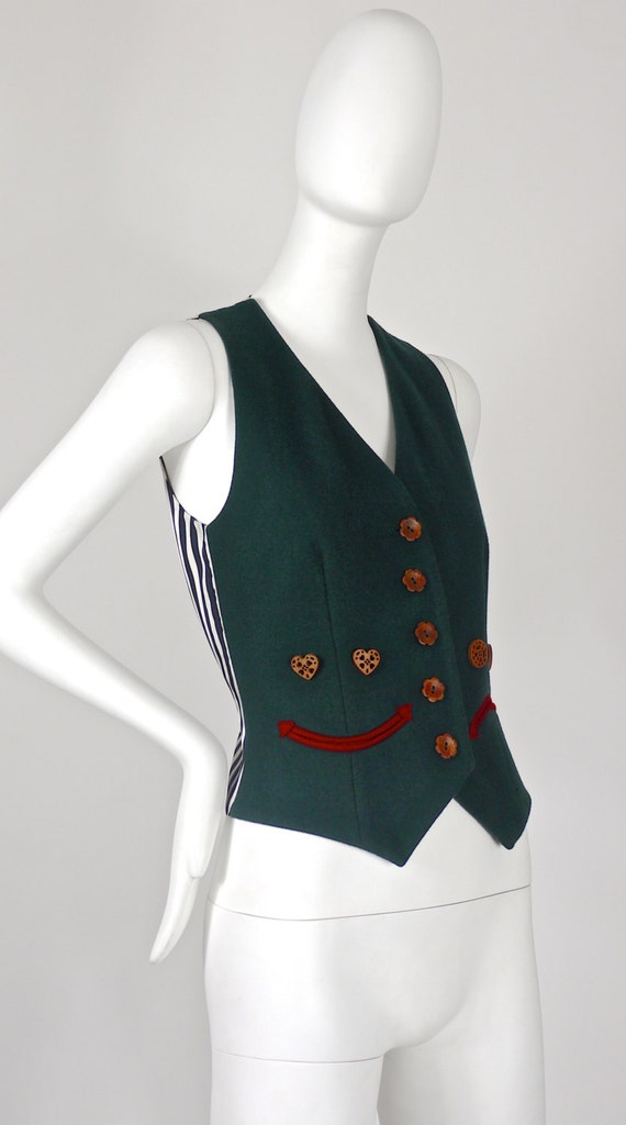 Vintage MOSCHINO Happy Sad Novelty Waistcoat Vest - image 3