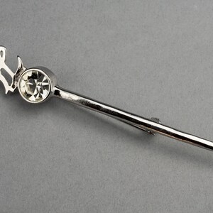 Vintage KARL LAGERFELD KL Logo Long Silver Brooch