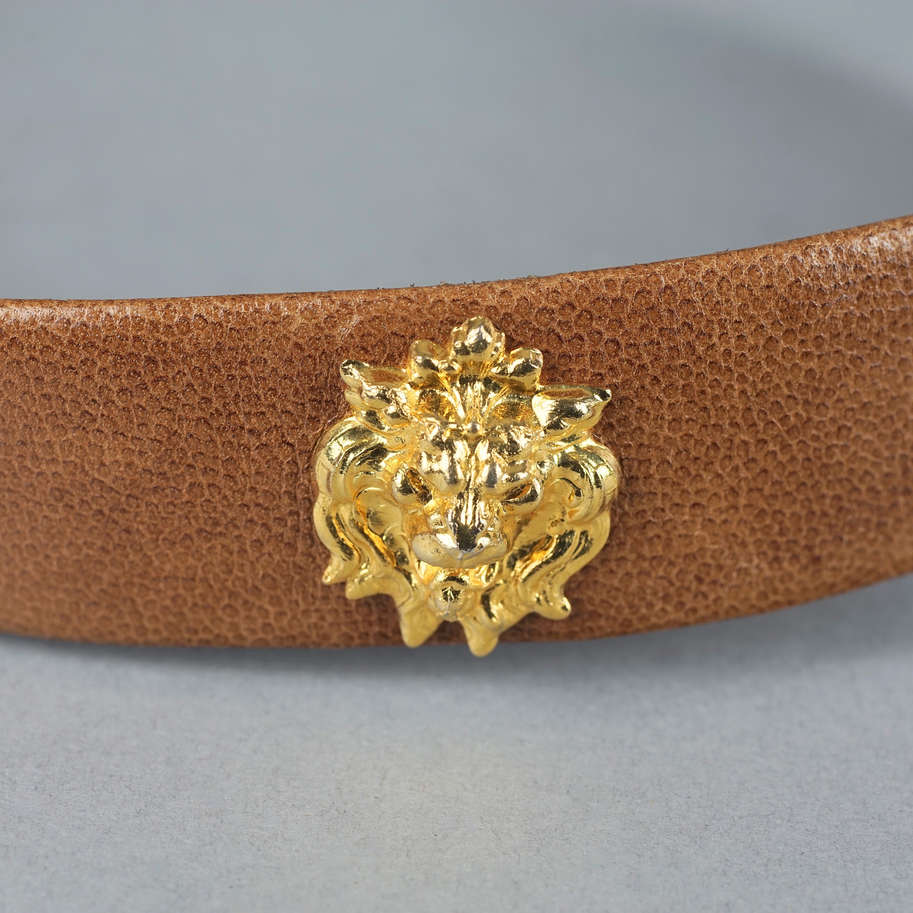 Miss Dior large lion brass buckle and blue leather belt DIOR SMOKED PINK MISS DIOR BELT – EYE LUXURY CONCIERGE main image 3