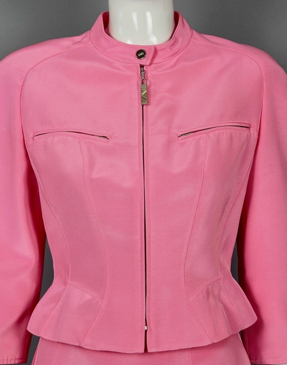 Vintage MUGLER Candy Pink Jacket Skirt Suit - image 7