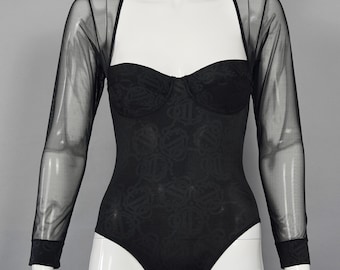 Vintage CHRISTIAN DIOR Insignia Logo Monogram Black Bodysuit - Etsy