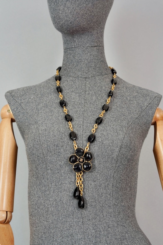 Chanel Vintage - Floral CC Metallic Necklace - Gold - Necklace