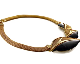Vintage BALENCIAGA Enamel Leaves Mesh Choker Necklace - Etsy Vintage BALENCIAGA Enamel Leaves Mesh Choker Necklace - Etsy