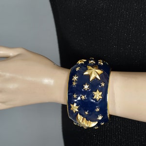 Vintage CHANTAL THOMASS Star Moon Enamel Cuff Bracelet image 2
