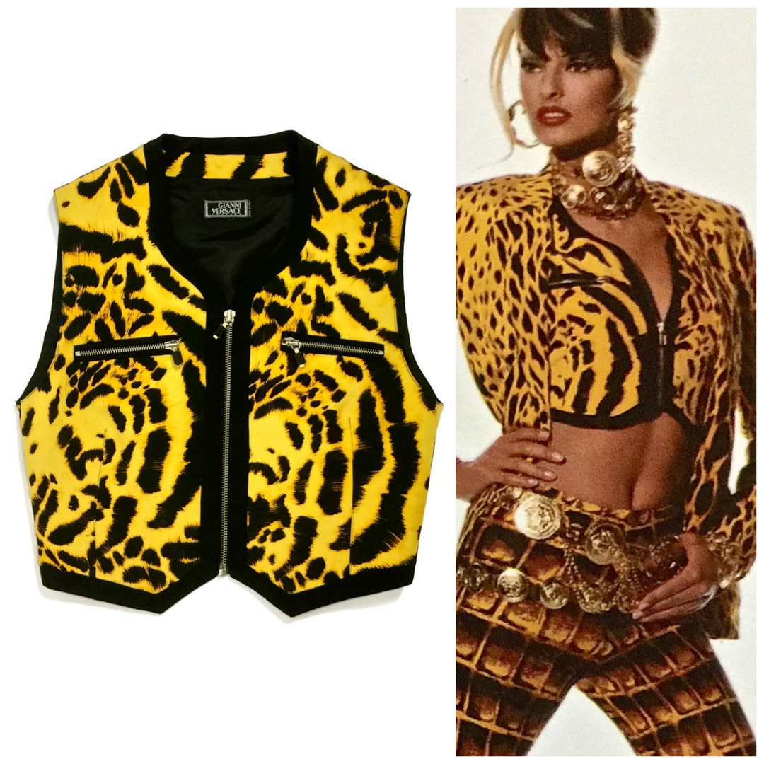 GIANNI VERSACE velvet vest Baroque Sauvage pattern size 50