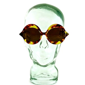 Lunettes de soleil surdimensionnées emblématiques PIERRE CARDIN « KISS » écaille brillante vintage des années 1960