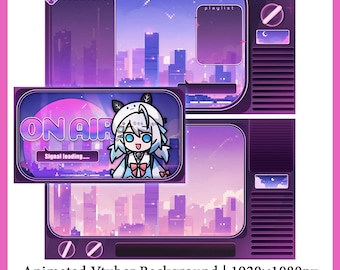 Cyber Bunny | Vtuber Asset | Streaming Assets | Twitch Accessories | Background | Synthwave | Cyberpunk | Y2K | Pixel