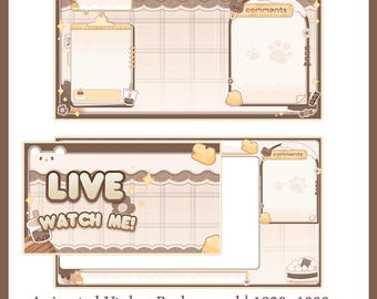 Choco Bear | Vtuber Asset | Streaming Assets | Twitch Accessories |  Animated Vtuber Background