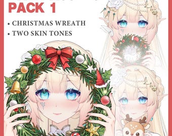 Hand Assets Pack 1 | Christmas 丨VTuber Assets 丨Vtuber Outfit Asset | Ready to use | Vtube Studio