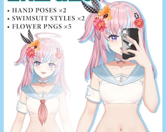 Little Sailor | VTuber Assets丨Vtuber Outfit Asset | Ready to use | Live2D Rigged Assets