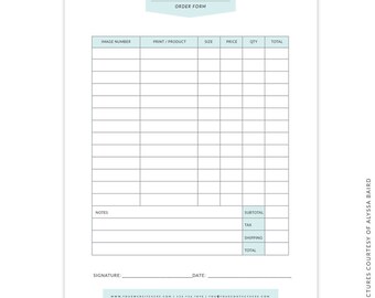 Garden Order Form Template For Home Decor Shops Event | Etsy