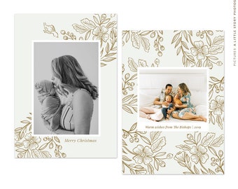 Christmas 5x7 Photo Card | Gold and Pure