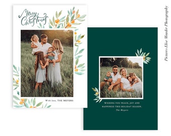 Christmas Photocard Template | Botanical Christmas