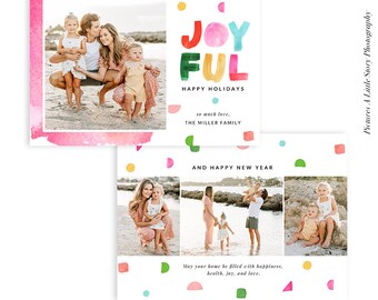 Christmas Photocard Template | Joyful Shapes