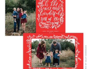 INSTANT DOWNLOAD - Christmas Holiday Card Photoshop template - e1593